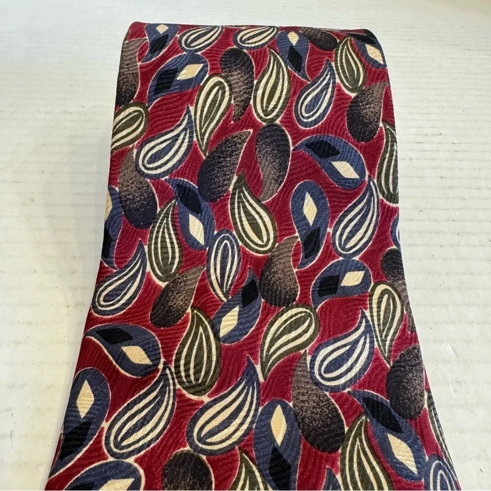 Vintage GIVENCy Monsieur Designer Silk Neck Tie Burgundy Business Preppy Classic